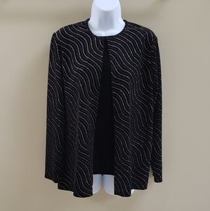 Velvety Sparkly Cardigan One-Piece Set